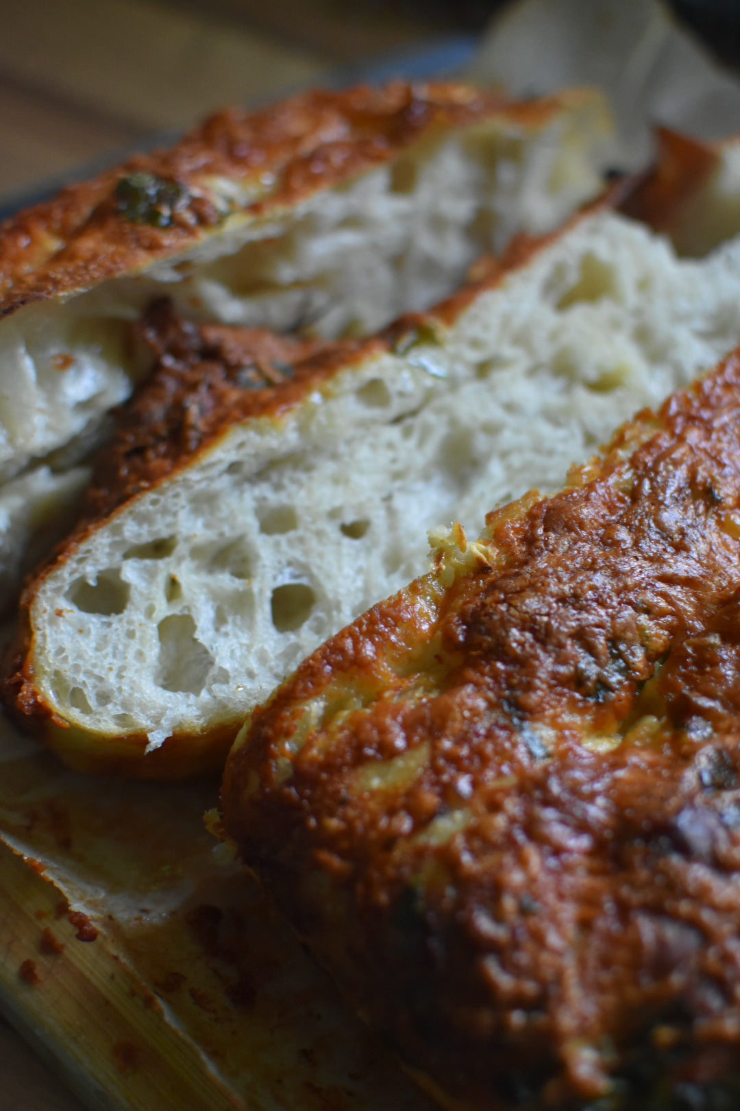 Garlic Butter & Cheese Sourdough Focaccia