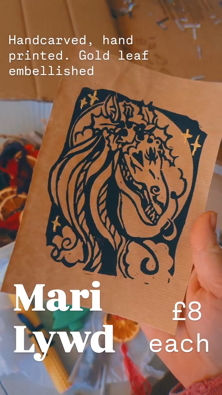 Mari Lywd Hand carved Print