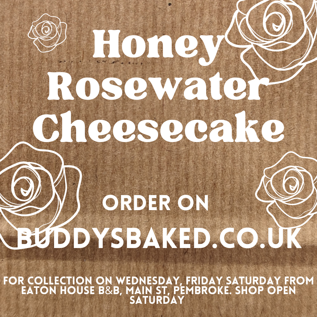 Honey Rosewater Baked Cheesecake