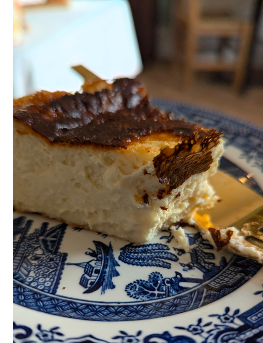 Basque Baked Cheesecake Elderberry Drizzle